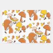 Nostalgisches Mushroom-Muster Geschenkpapier Set (Vorderseite)
