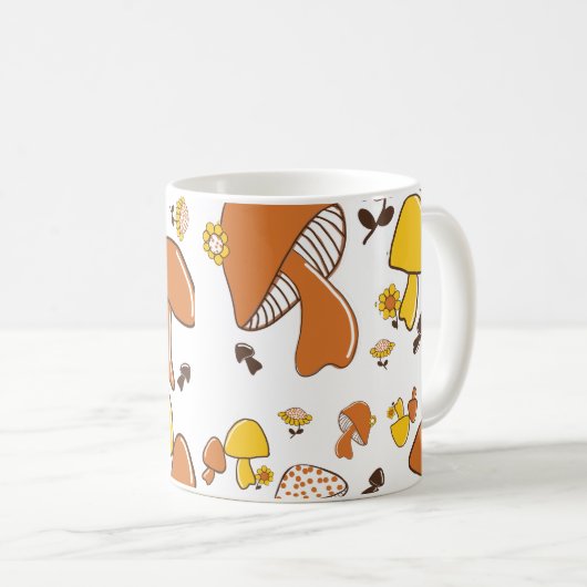 Nostalgisches Mushroom-Muster Kaffeetasse (VorderseiteRechts)