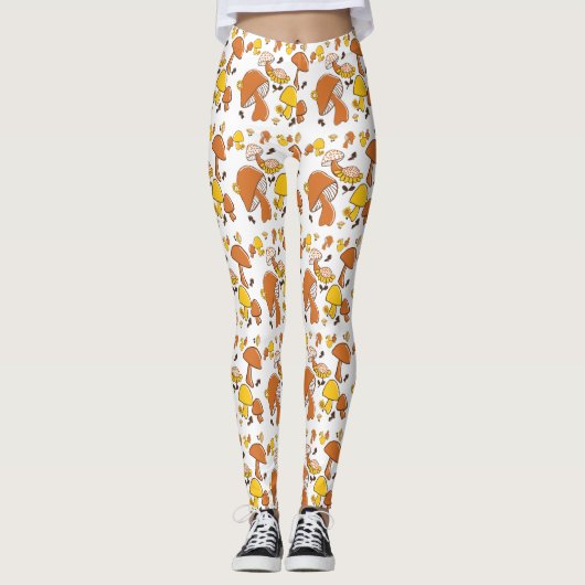 Nostalgisches Mushroom-Muster Leggings (Vorderseite)