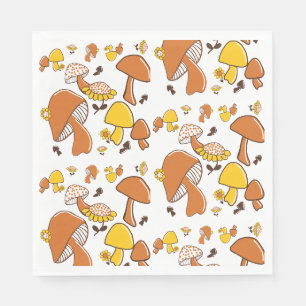 Nostalgisches Mushroom-Muster Serviette