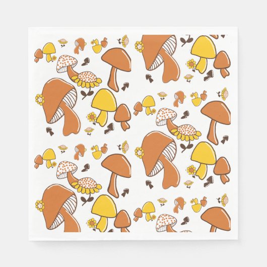 Nostalgisches Mushroom-Muster Serviette (Vorderseite)