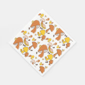 Nostalgisches Mushroom-Muster Serviette (Ecke)