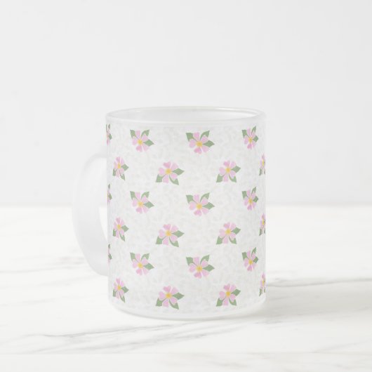 Nostalgisches Muster der Rose des Hundes auf textu Mattglastasse (Vorderseite Links)