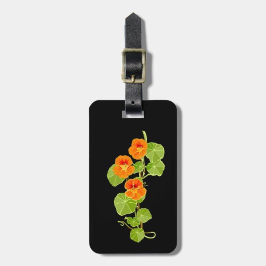 Nostalgisches Nasturtium Gepäckanhänger (Vorderseite vertikal)