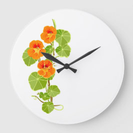 Nostalgisches Nasturtium Große Wanduhr