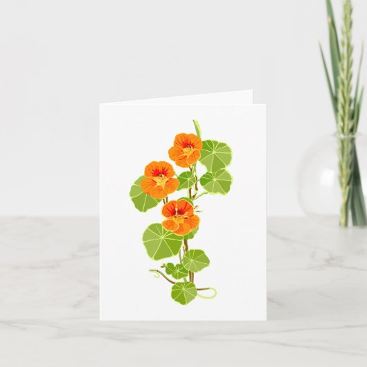 Nostalgisches Nasturtium Karte (Vorderseite)