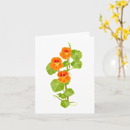 Nostalgisches Nasturtium Karte (Gelbe Blume)