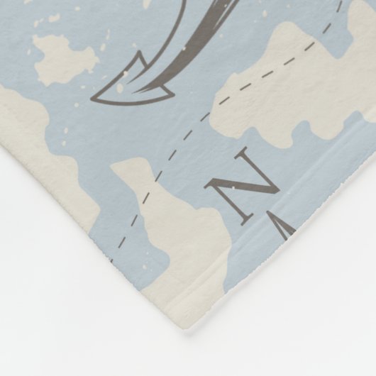 Nostalgisches nautisches Motivmuster Fleecedecke (Ecke)