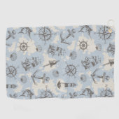 Nostalgisches nautisches Motivmuster Golfhandtuch (Horizontal)