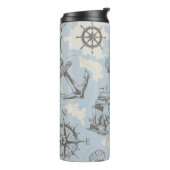 Nostalgisches nautisches Motivmuster Thermosbecher (Nach links gedreht)