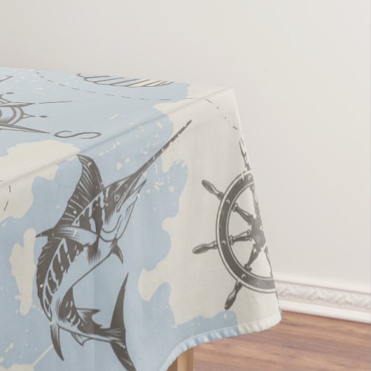 Nostalgisches nautisches Motivmuster Tischdecke (Beispiel)