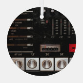 Nostalgisches Radio: Stereo-Button-Display Ornament Aus Glas (Rückseite)