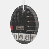 Nostalgisches Radio: Stereo-Button-Display Ornament Aus Glas (Vorderseite links)