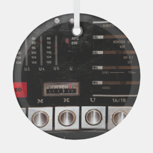 Nostalgisches Radio: Stereo-Tastenanzeige Ornament Aus Glas