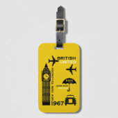 Nostalgisches Retro Airline Poster Gepäckanhänger (Vorderseite Vertikal)