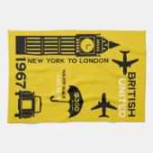 Nostalgisches Retro Airline Poster Geschirrtuch (Horizontal)