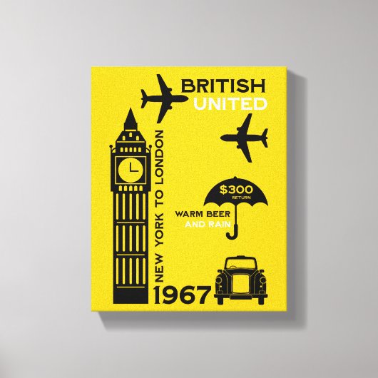 Nostalgisches Retro Airline Poster Leinwanddruck (Vorderseite)