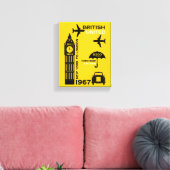 Nostalgisches Retro Airline Poster Leinwanddruck (Insitu (Wohnzimmer))