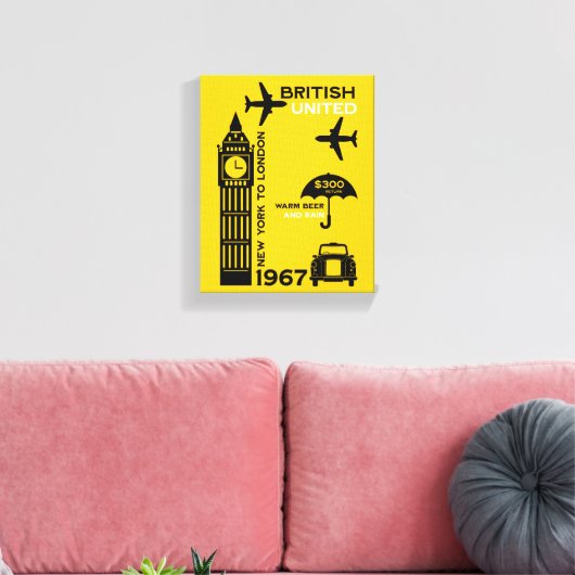 Nostalgisches Retro Airline Poster Leinwanddruck (Insitu (Wohnzimmer))