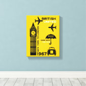 Nostalgisches Retro Airline Poster Leinwanddruck (Insitu (Holzboden))