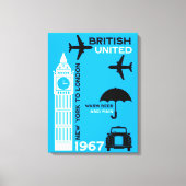 Nostalgisches Retro Airline Poster Leinwanddruck (Vorderseite)