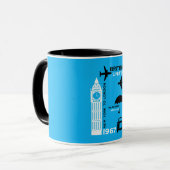 Nostalgisches Retro Airline Poster Tasse (Vorderseite Links)