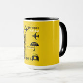 Nostalgisches Retro Airline Poster Tasse (VorderseiteRechts)