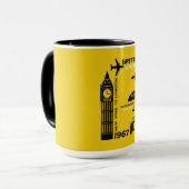 Nostalgisches Retro Airline Poster Tasse (Vorderseite Links)