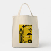 Nostalgisches Retro Airline Poster Tragetasche (Rückseite)