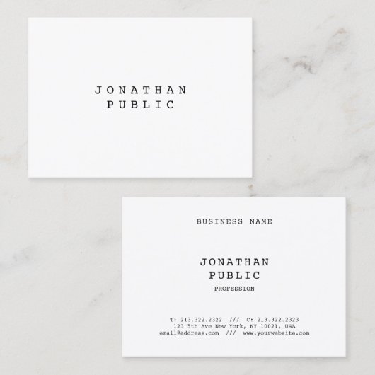 Nostalgisches Retro Classic Look Elegant Einfach S Visitenkarte (Vorne/Hinten)