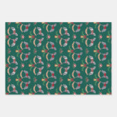 Nostalgisches Rockpferd mit Holly-Fir-Zweigen Geschenkpapier Set (Vorderseite 3)