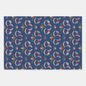 Nostalgisches Rockpferd mit Holly-Fir-Zweigen Geschenkpapier Set (Vorderseite)