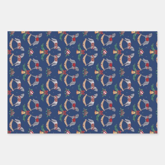 Nostalgisches Rockpferd und Teddybär Geschenkpapier Set (Vorderseite 2)