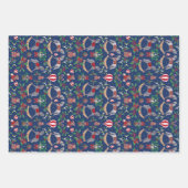 Nostalgisches Rockpferd und Teddybär Geschenkpapier Set (Vorderseite)