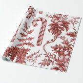 Nostalgisches rotes Weihnachten Geschenkpapier (Ungerollt)