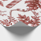 Nostalgisches rotes Weihnachten Geschenkpapier (Ecke)