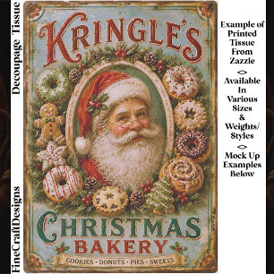 Nostalgisches Schild für Santa's Bäckerei FQ3 Deco Seidenpapier
