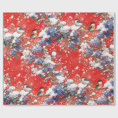 Nostalgisches Schnee und Weihnachtsgeburten Geschenkpapier (Flach)