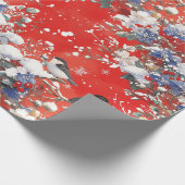 Nostalgisches Schnee und Weihnachtsgeburten Geschenkpapier (Ecke)