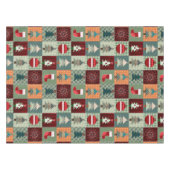Nostalgisches Vintag Holiday Patchwork Quilt Tischdecke (Vorderseite (Horizontal))