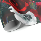 Nostalgisches Watercolor Weihnachtsblumenmuster Geschenkpapier (Rolleneckpunkt)