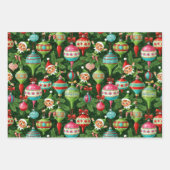 Nostalgisches Weihnachten: Elfen & Ornamente Geschenkpapier Set (Vorderseite)