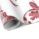 Nostalgisches Weihnachten Rot Geschenkpapier (Rolleneckpunkt)