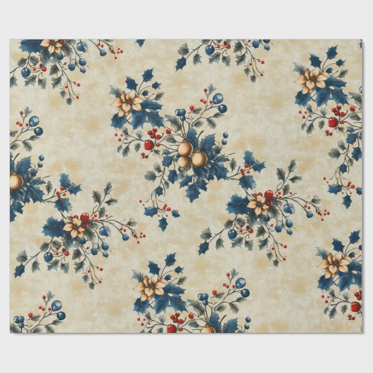 Nostalgisches Weihnachts-Blumenpapier Geschenkpapier (Flach)