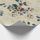 Nostalgisches Weihnachts-Blumenpapier Geschenkpapier (Ecke)