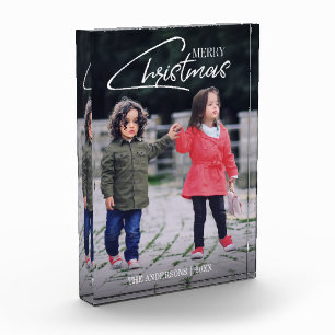 Nostalgisches Weihnachts-Script-Foto Fotoblock