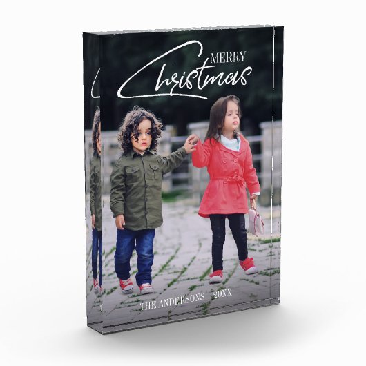 Nostalgisches Weihnachts-Script-Foto Fotoblock (Links)