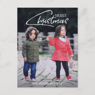 Nostalgisches Weihnachts-Script Holiday Foto Postc Feiertagspostkarte