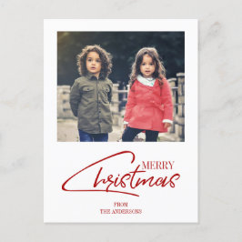 Nostalgisches Weihnachts-Script Holiday Foto Postc Feiertagspostkarte