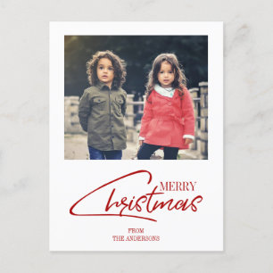 Nostalgisches Weihnachts-Script Holiday Foto Postc Feiertagspostkarte